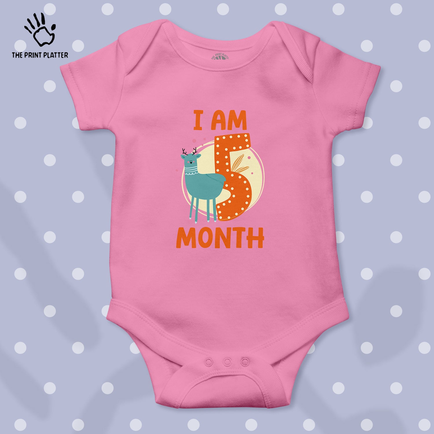 I Am 5 Month Unisex Half Sleeve Romper