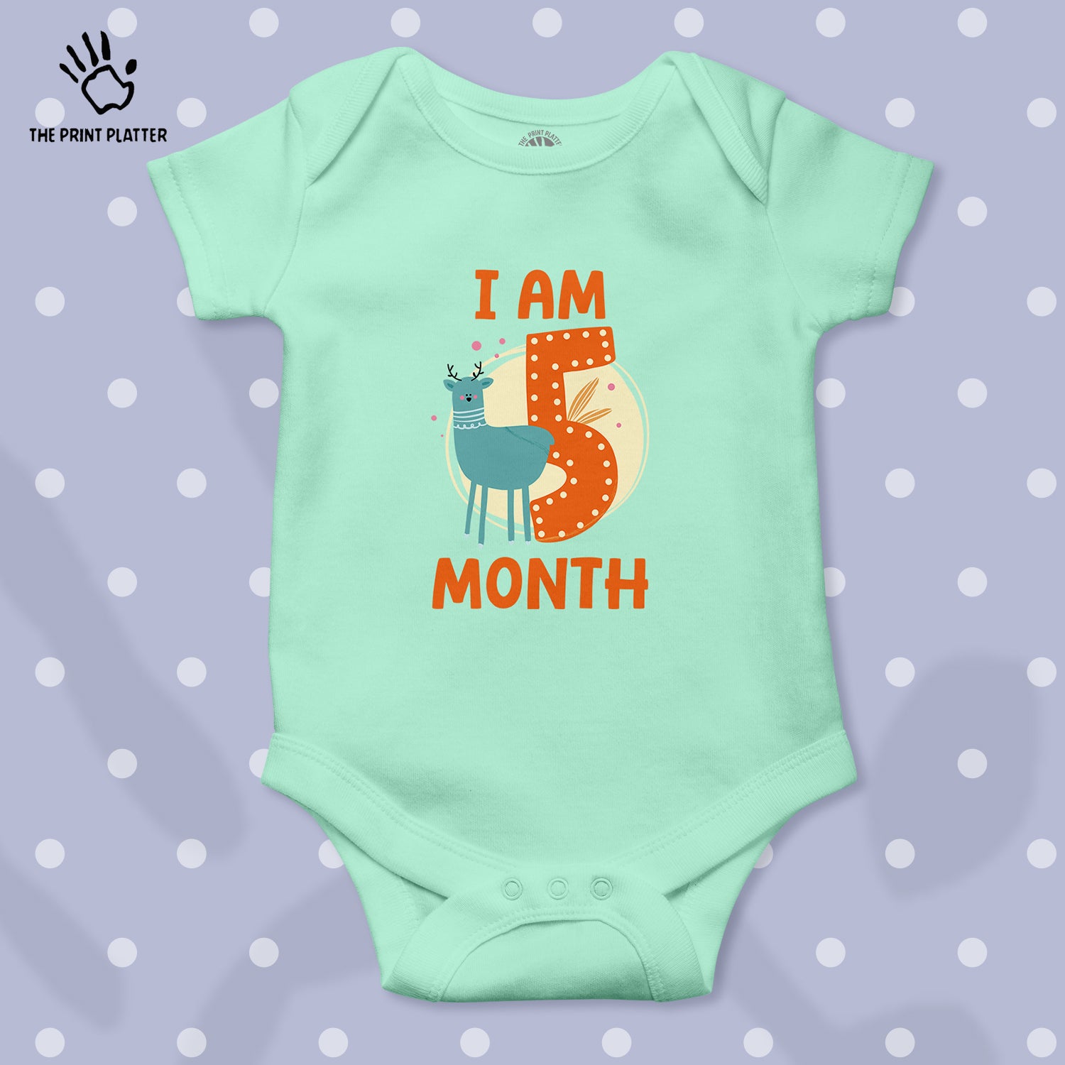 I Am 5 Month Unisex Half Sleeve Romper