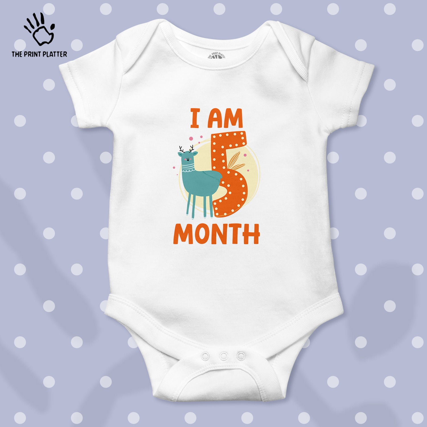 I Am 5 Month Unisex Half Sleeve Romper