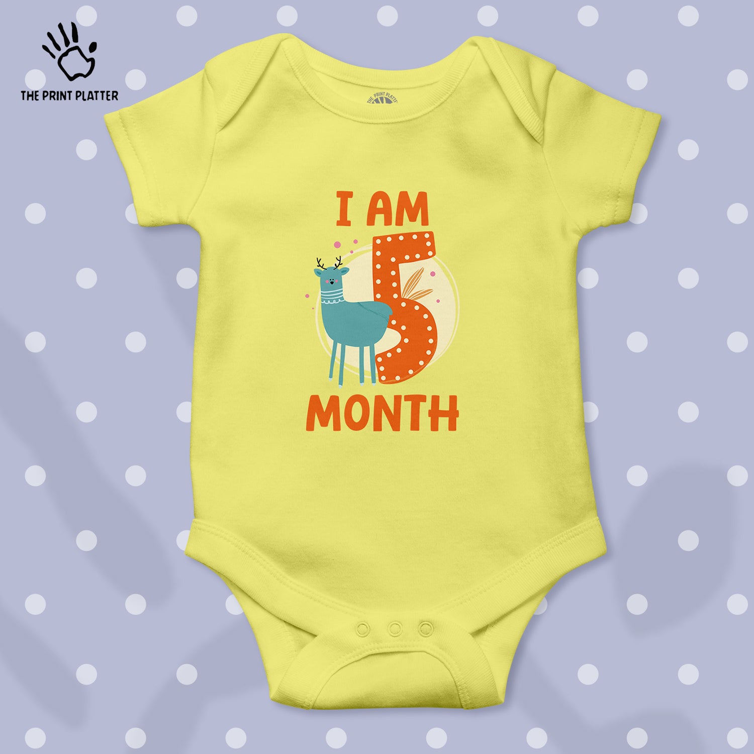 I Am 5 Month Unisex Half Sleeve Romper