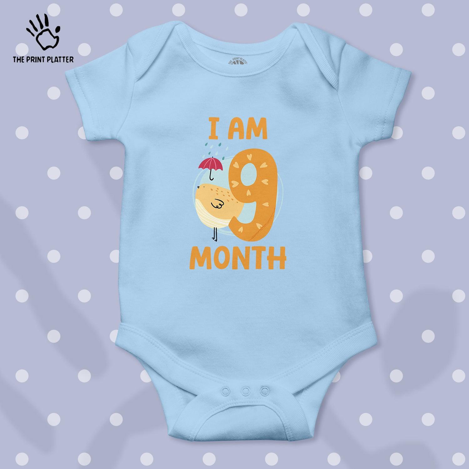 I Am 9 Month Unisex Half Sleeve Romper