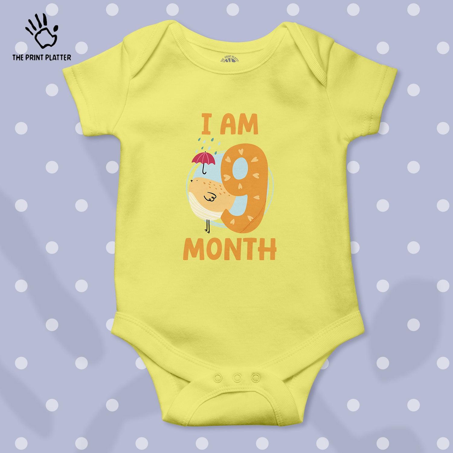 I Am 9 Month Unisex Half Sleeve Romper