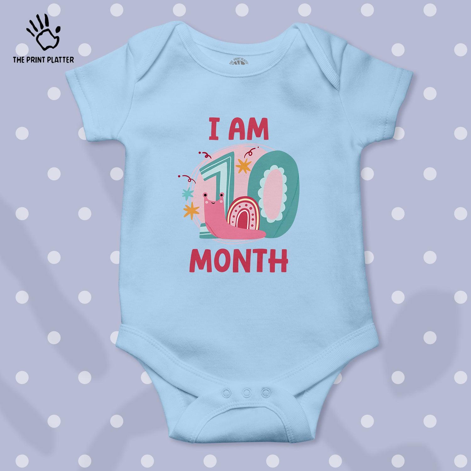 I Am 10 Month Unisex Half Sleeve Romper