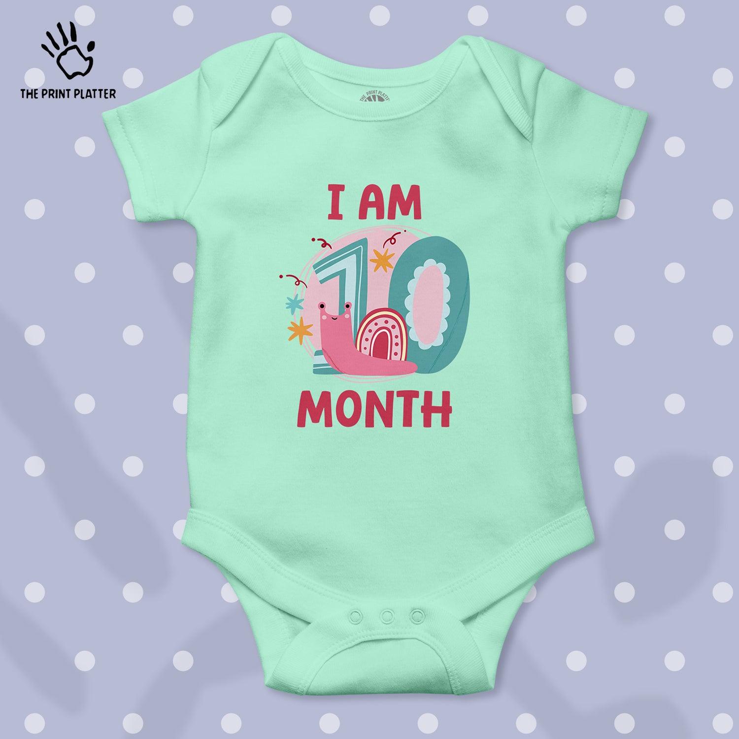 I Am 10 Month Unisex Half Sleeve Romper