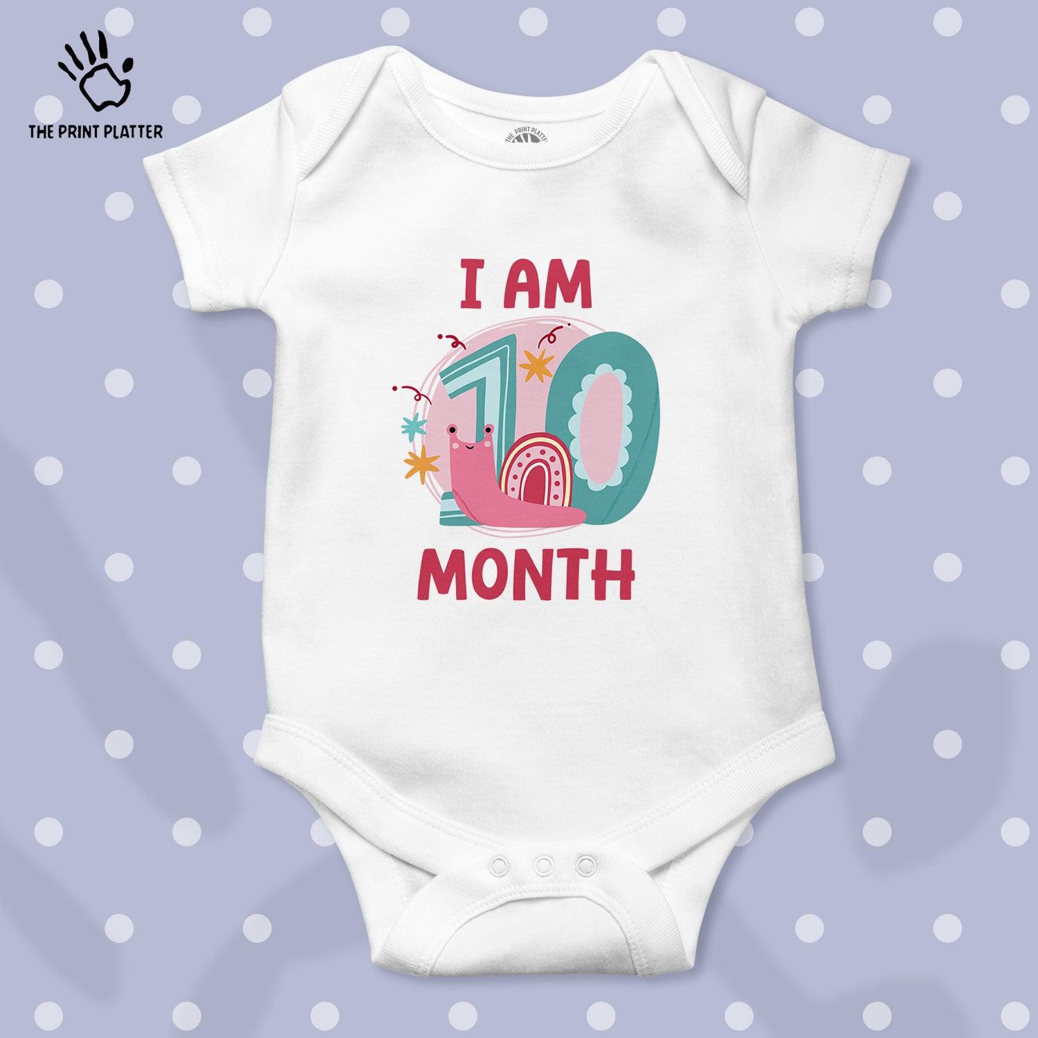 I Am 10 Month Unisex Half Sleeve Romper