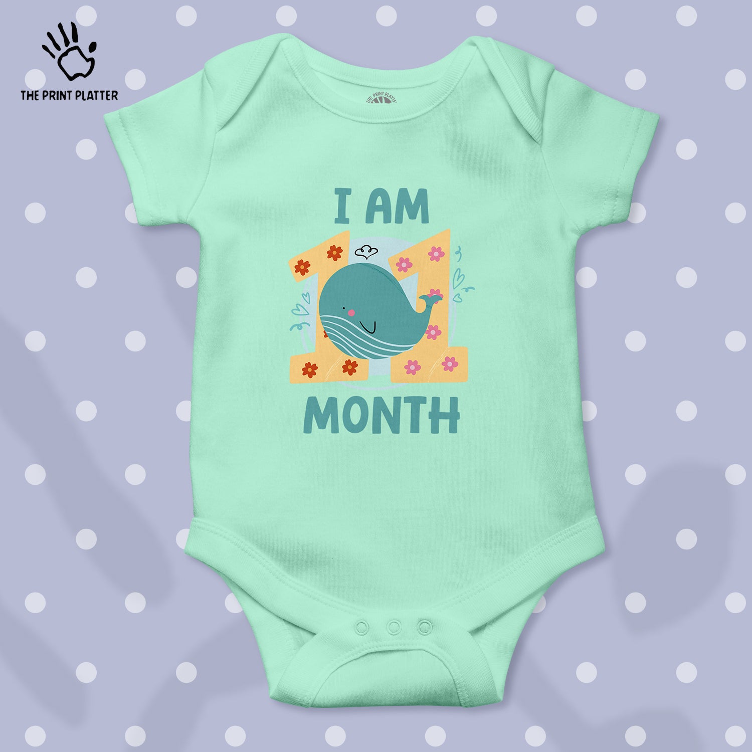 I Am 11 Month Unisex Half Sleeve Romper