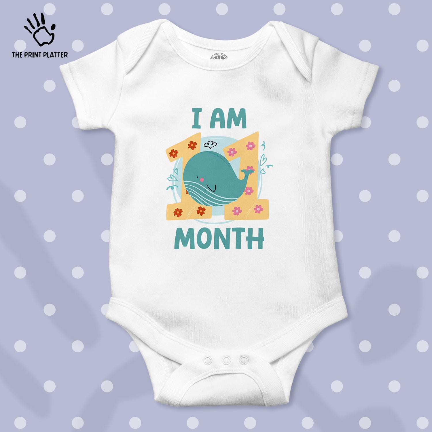 I Am 11 Month Unisex Half Sleeve Romper