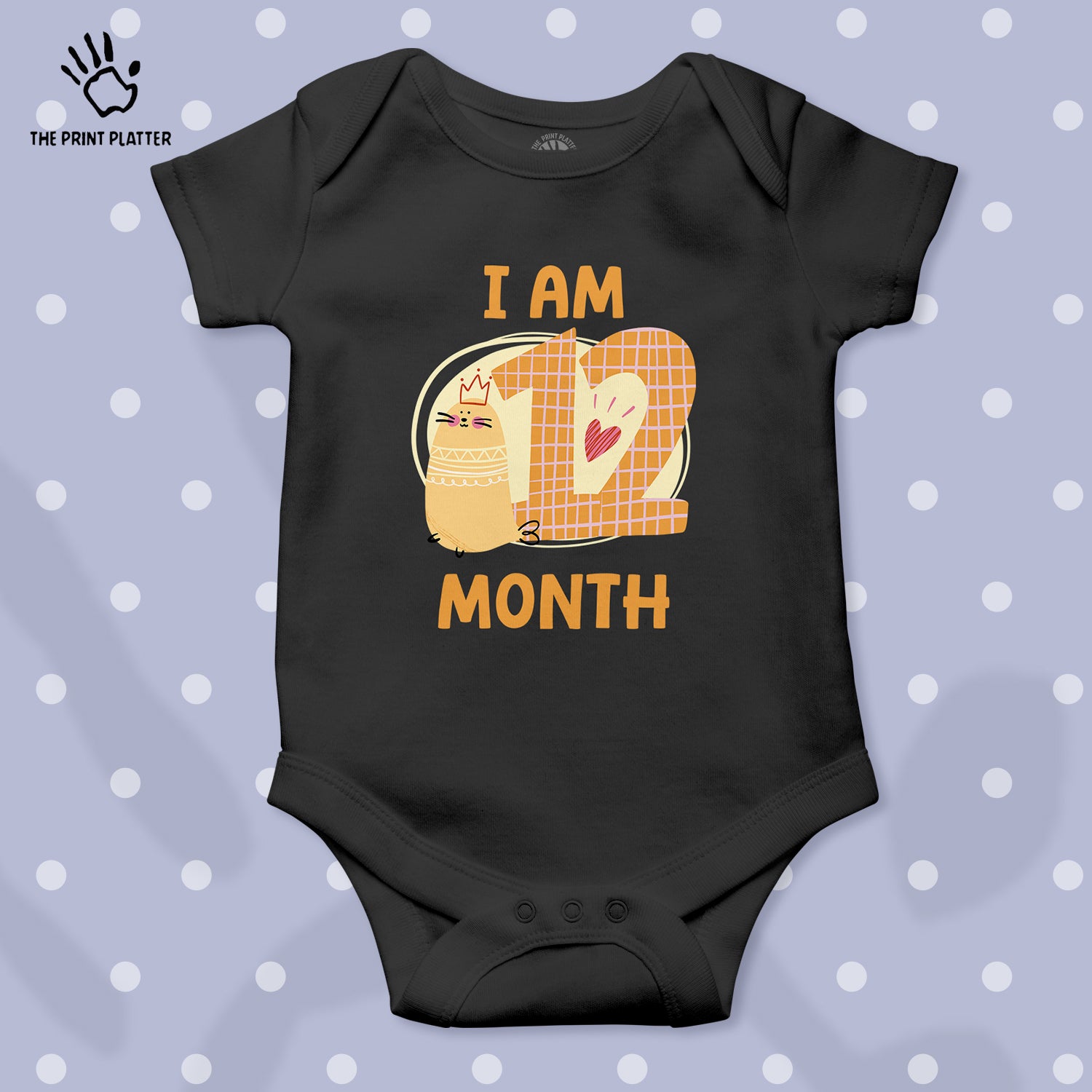 I Am 12 Month Unisex Half Sleeve Romper