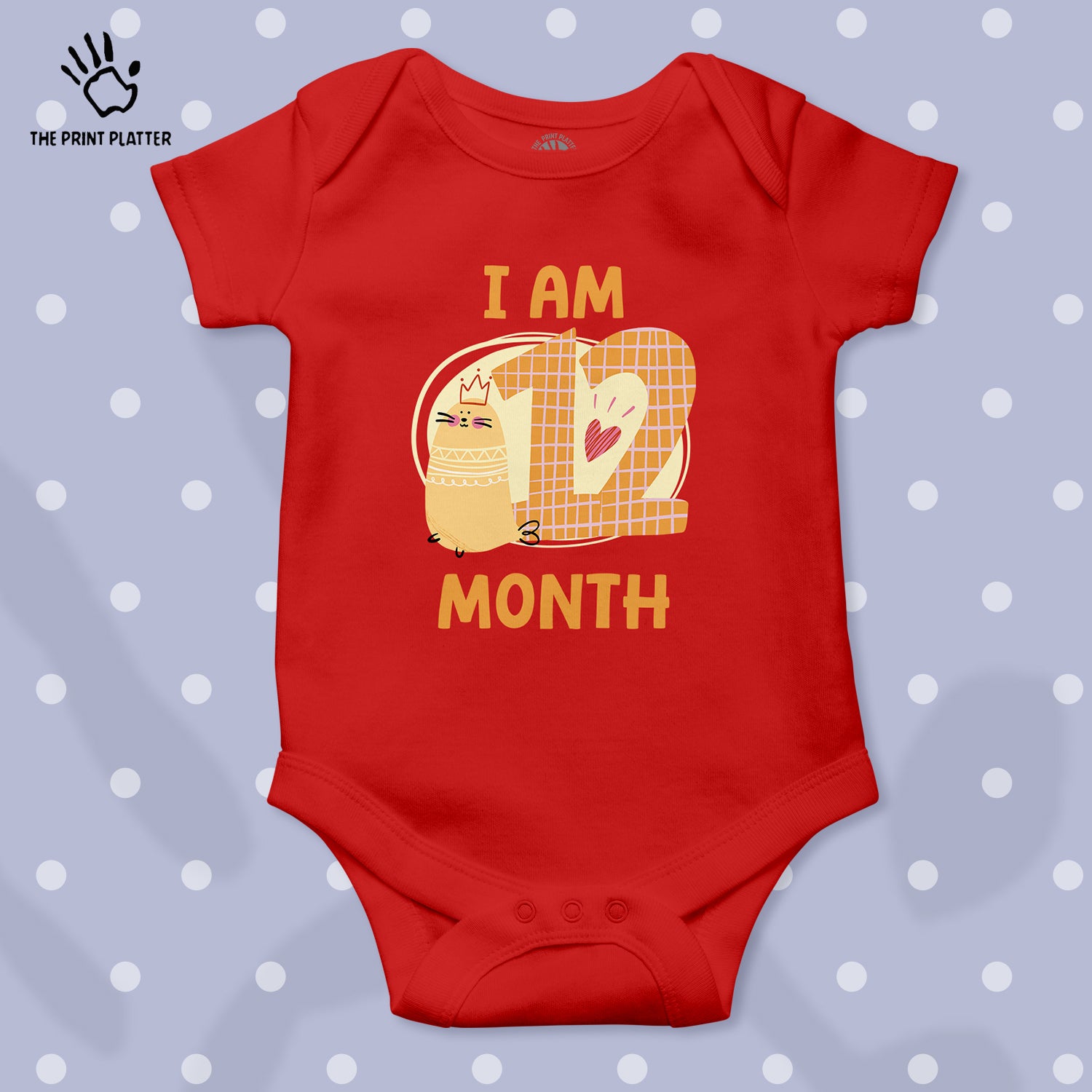 I Am 12 Month Unisex Half Sleeve Romper