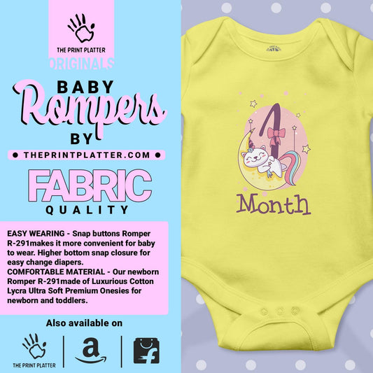 1 Month Unisex Half Sleeve Romper