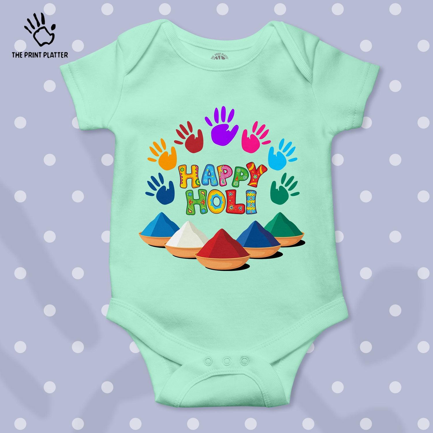 Happy Holi Unisex Half Sleeve Romper