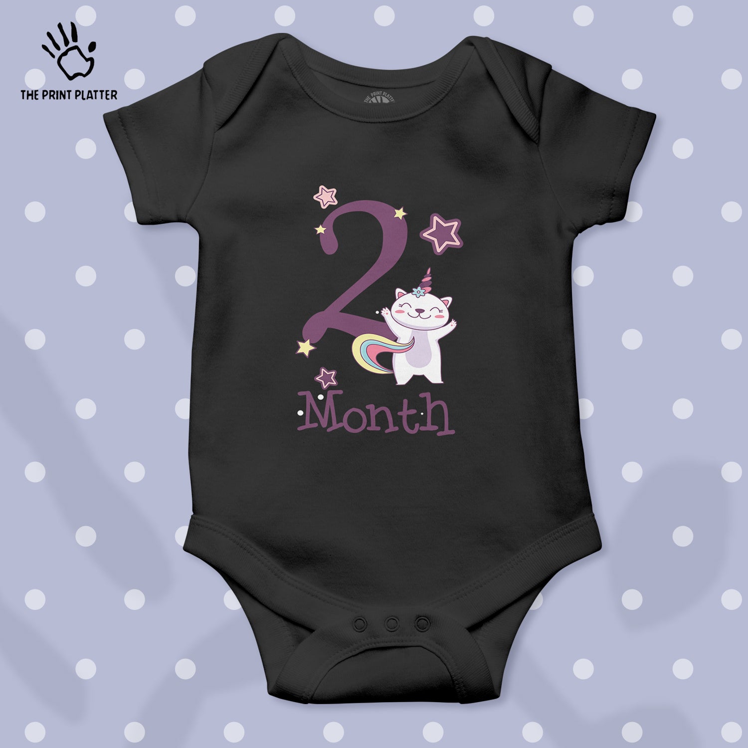 2 Month Unisex Half Sleeve Romper