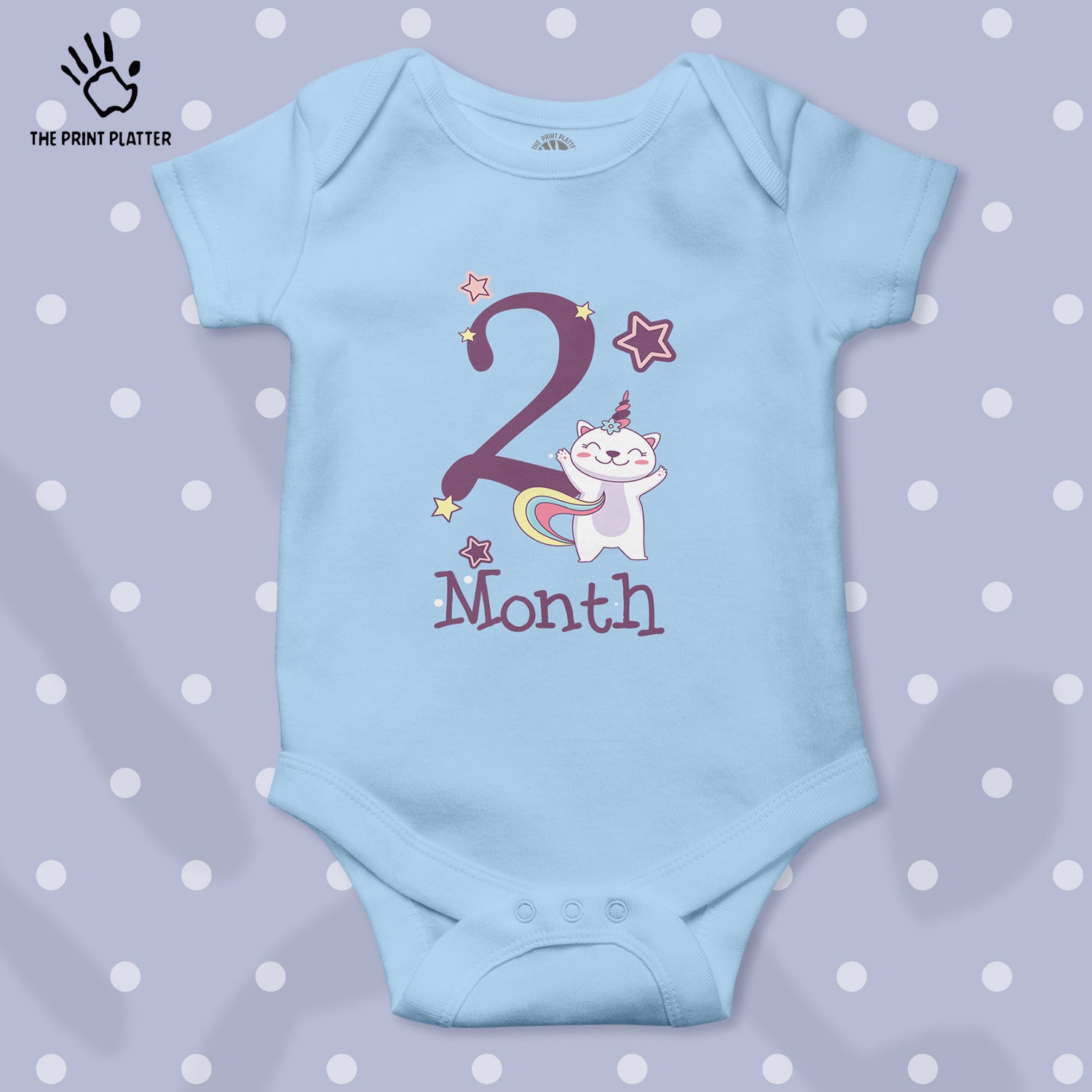 2 Month Unisex Half Sleeve Romper