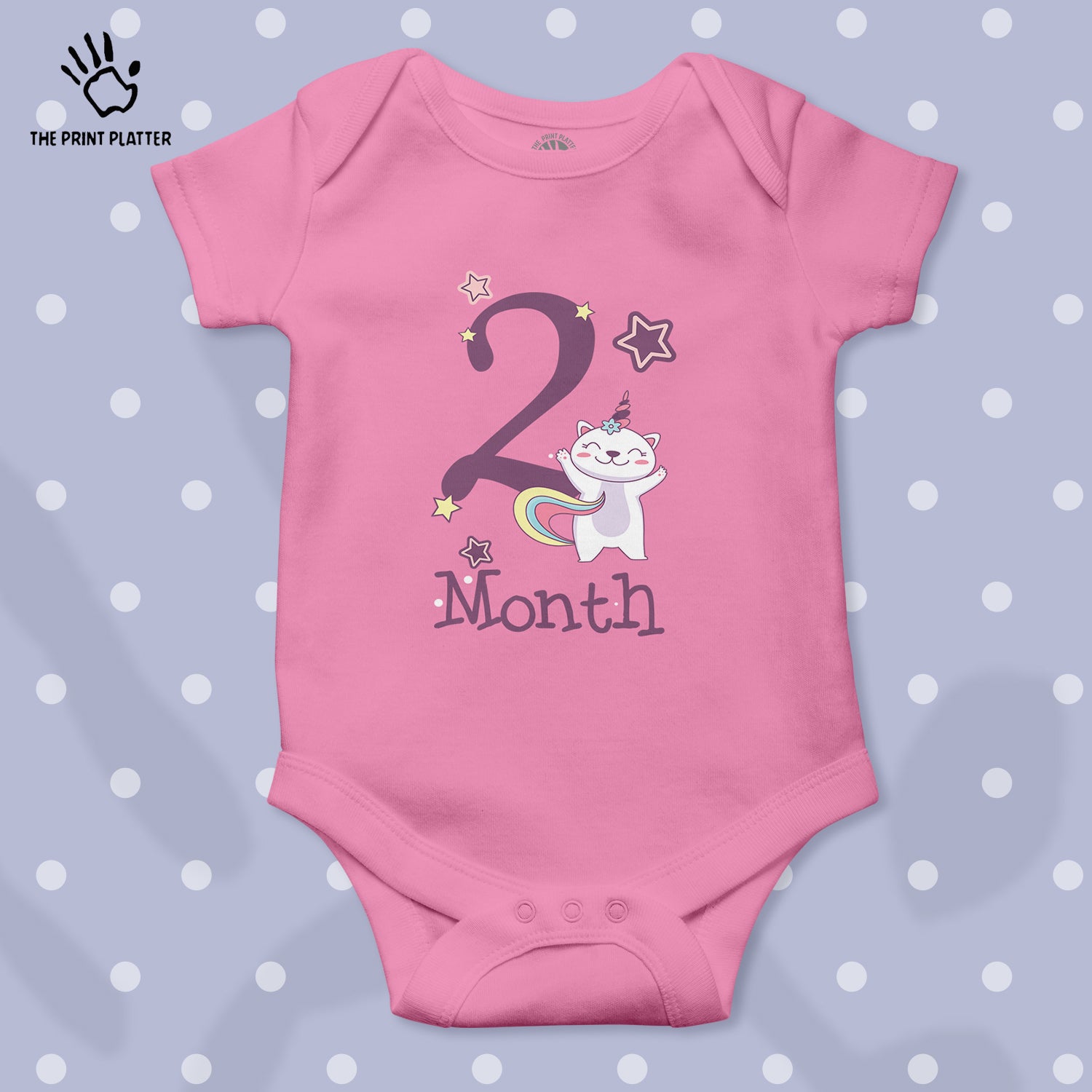 2 Month Unisex Half Sleeve Romper