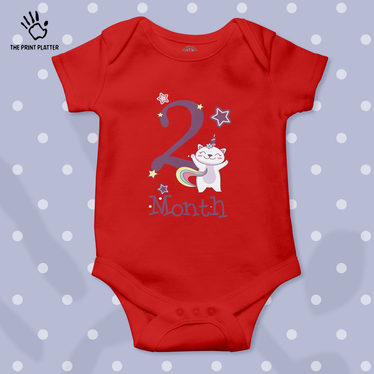 2 Month Unisex Half Sleeve Romper