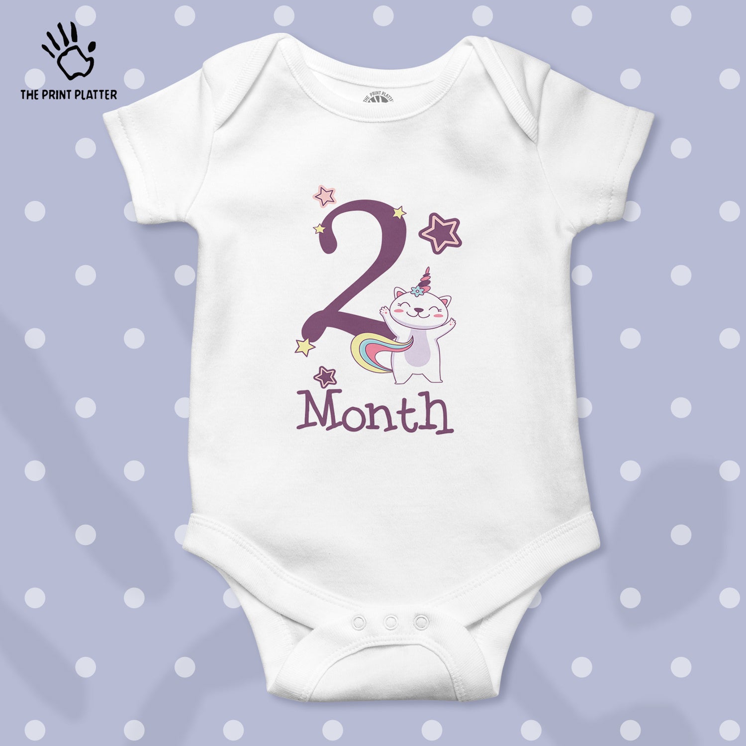 2 Month Unisex Half Sleeve Romper