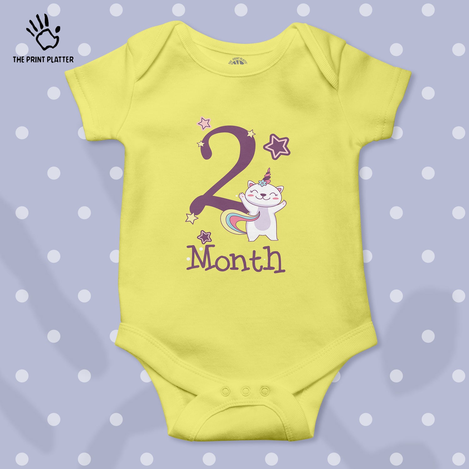 2 Month Unisex Half Sleeve Romper