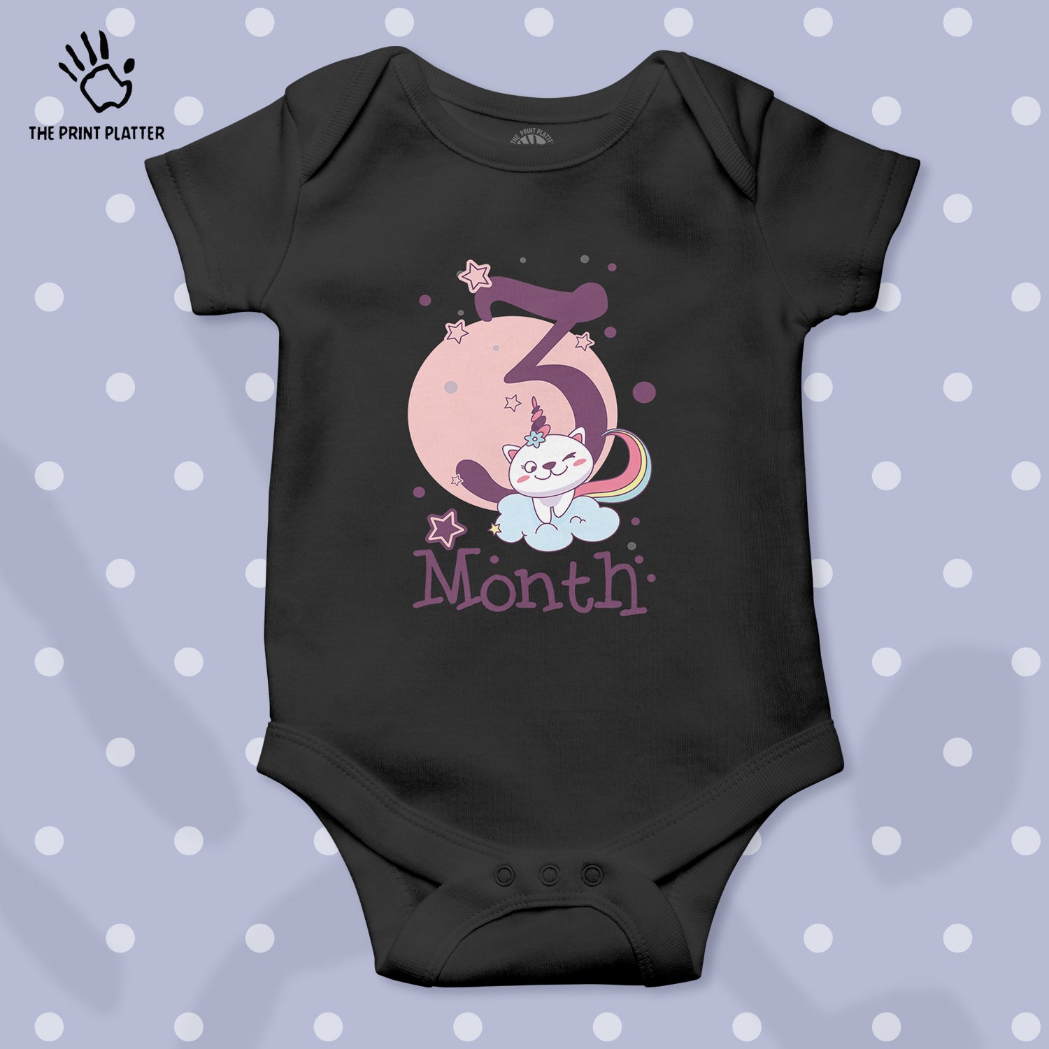 3 Month Unisex Half Sleeve Romper