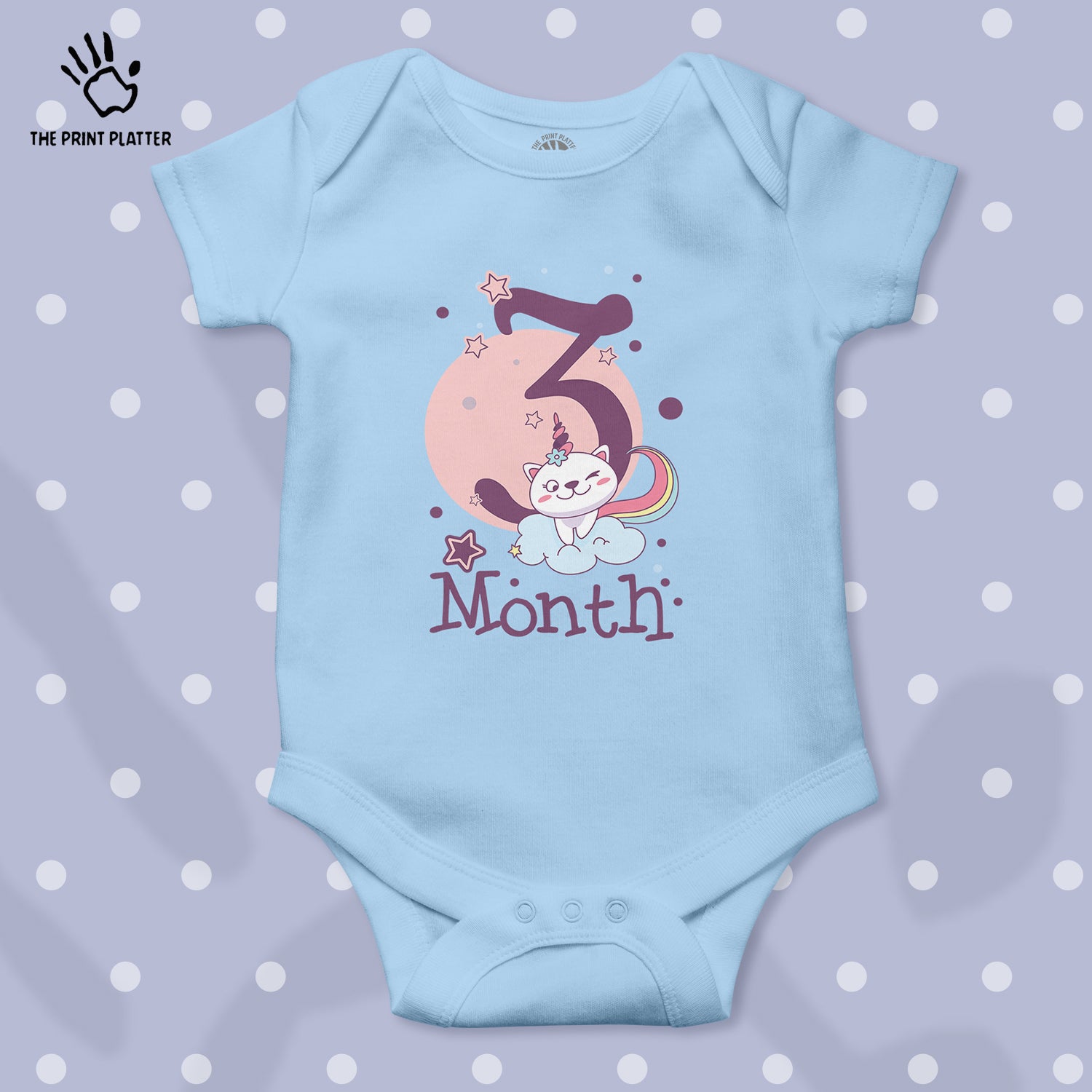 3 Month Unisex Half Sleeve Romper