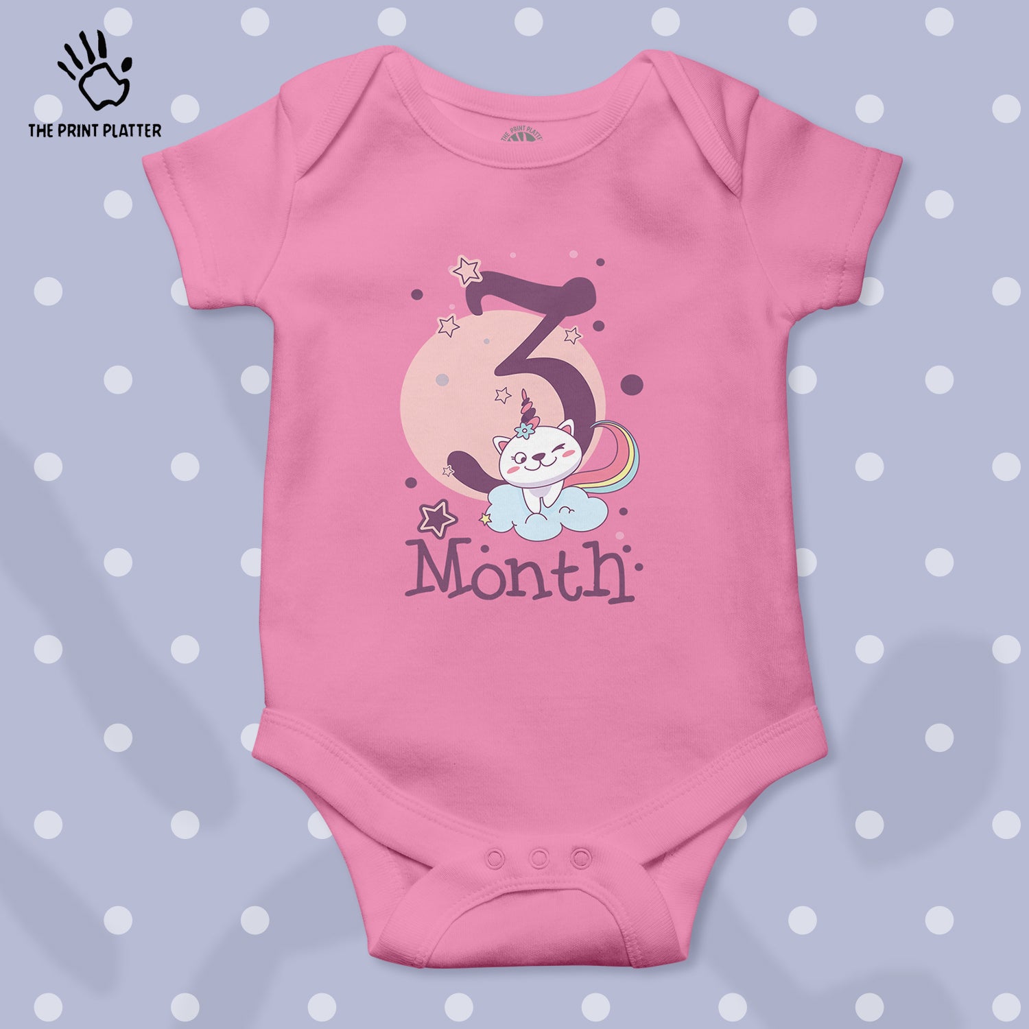 3 Month Unisex Half Sleeve Romper