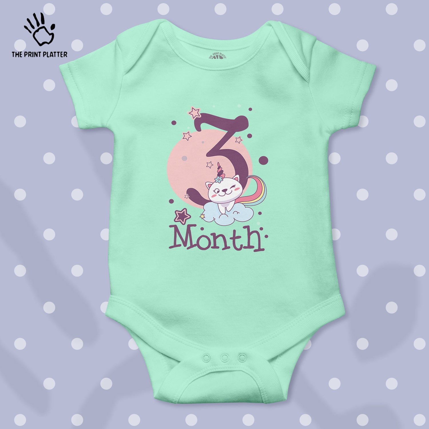 3 Month Unisex Half Sleeve Romper