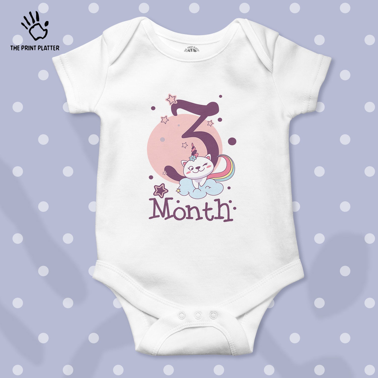 3 Month Unisex Half Sleeve Romper