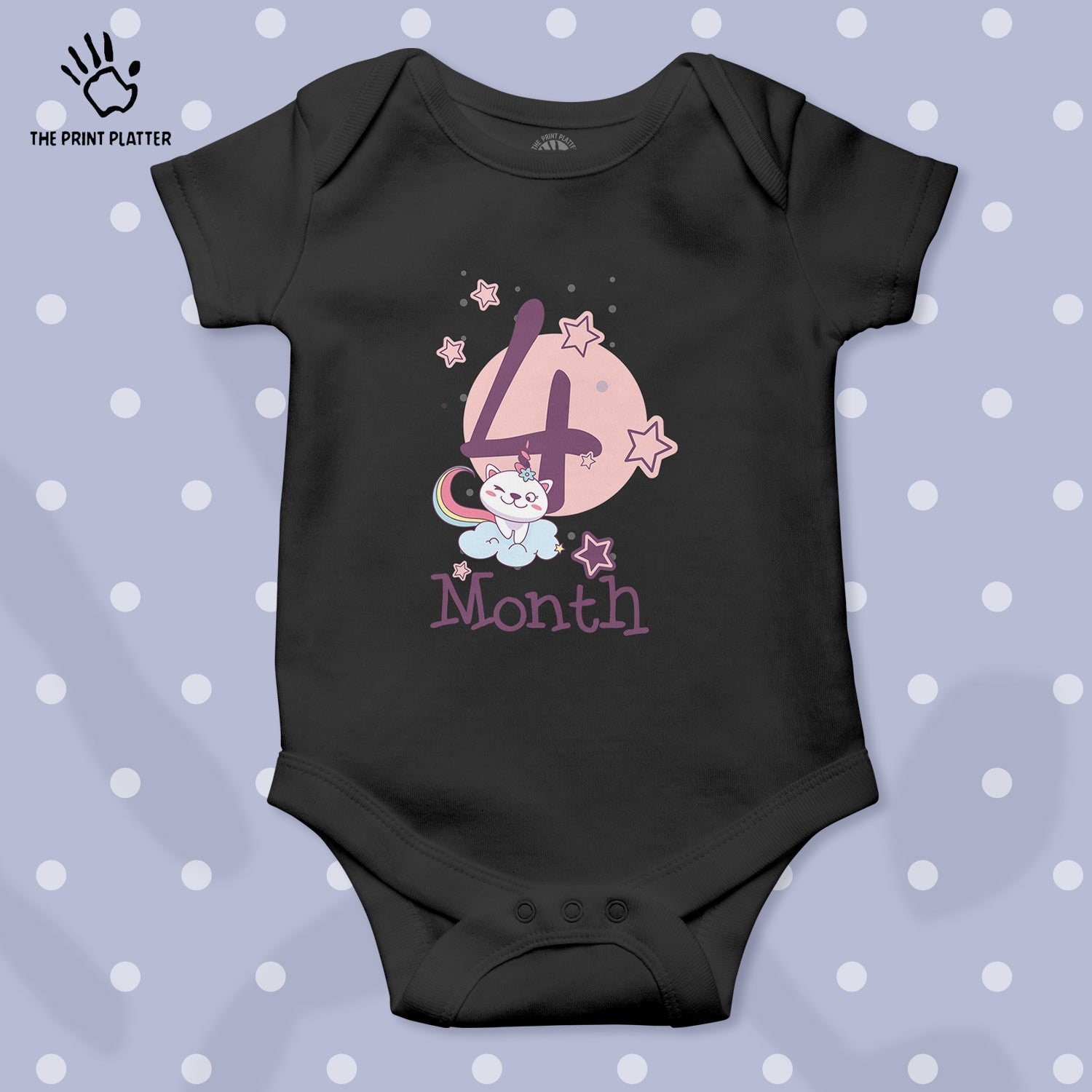 4 Month Unisex Half Sleeve Romper