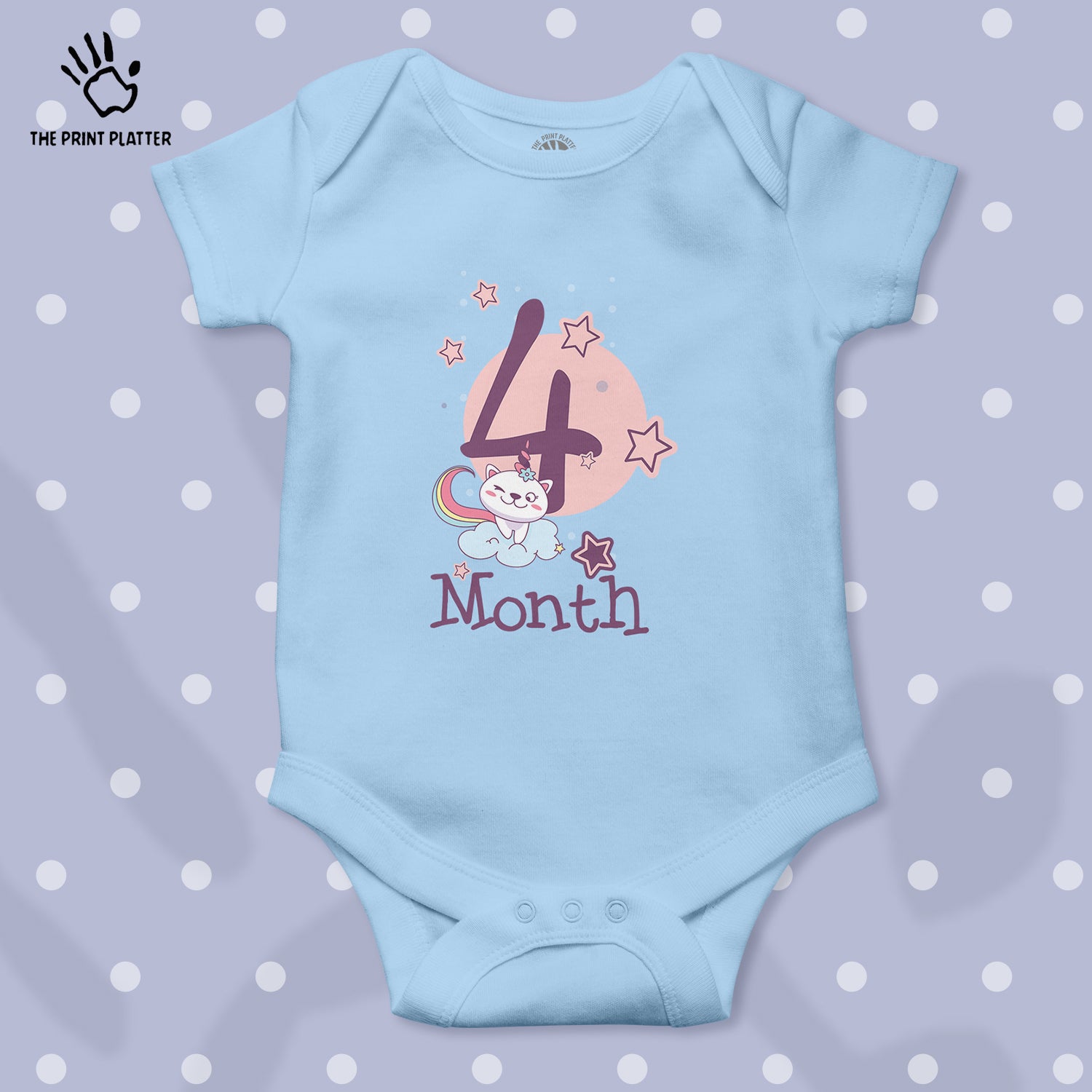 4 Month Unisex Half Sleeve Romper