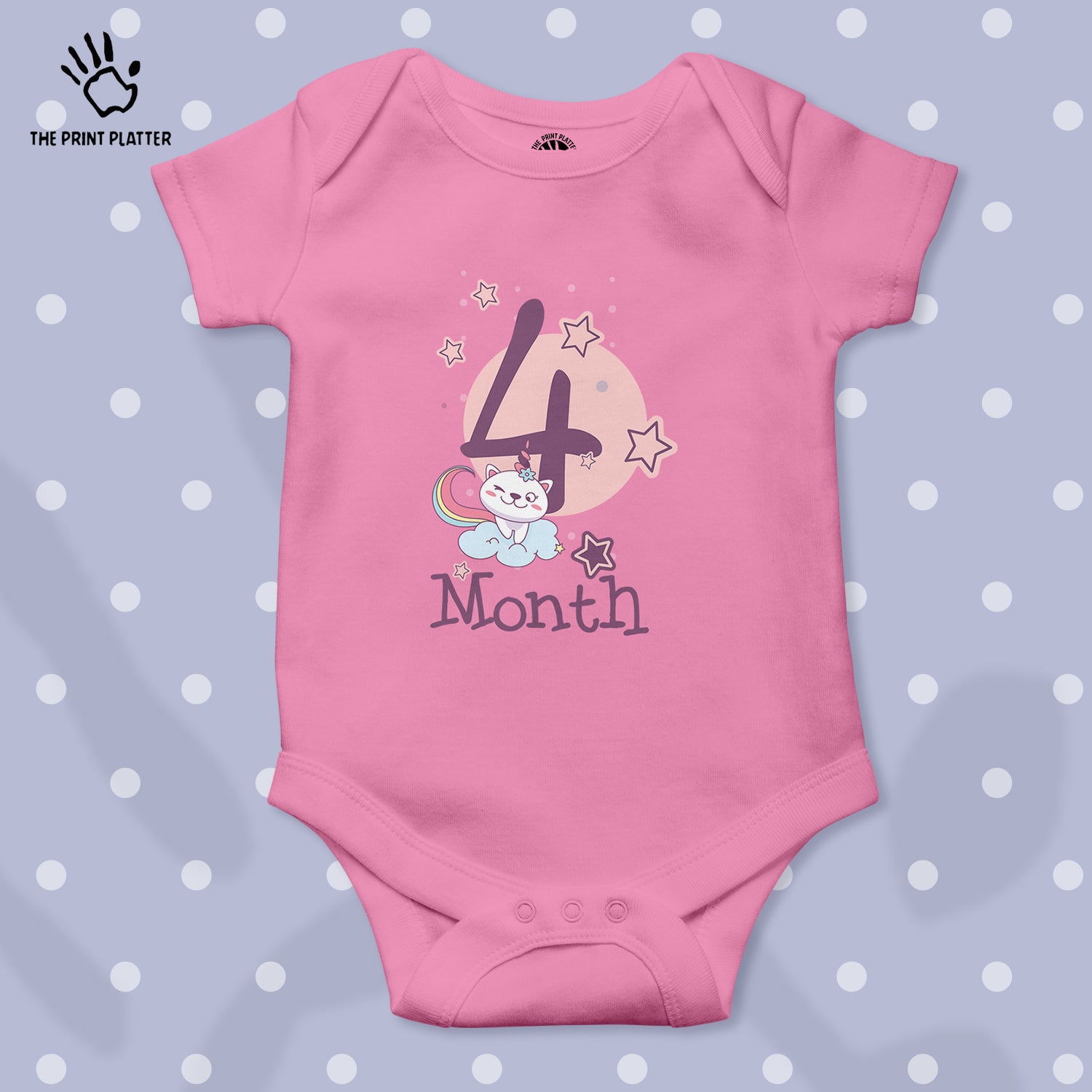 4 Month Unisex Half Sleeve Romper