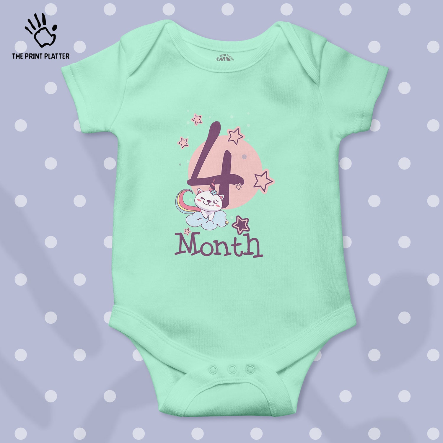 4 Month Unisex Half Sleeve Romper