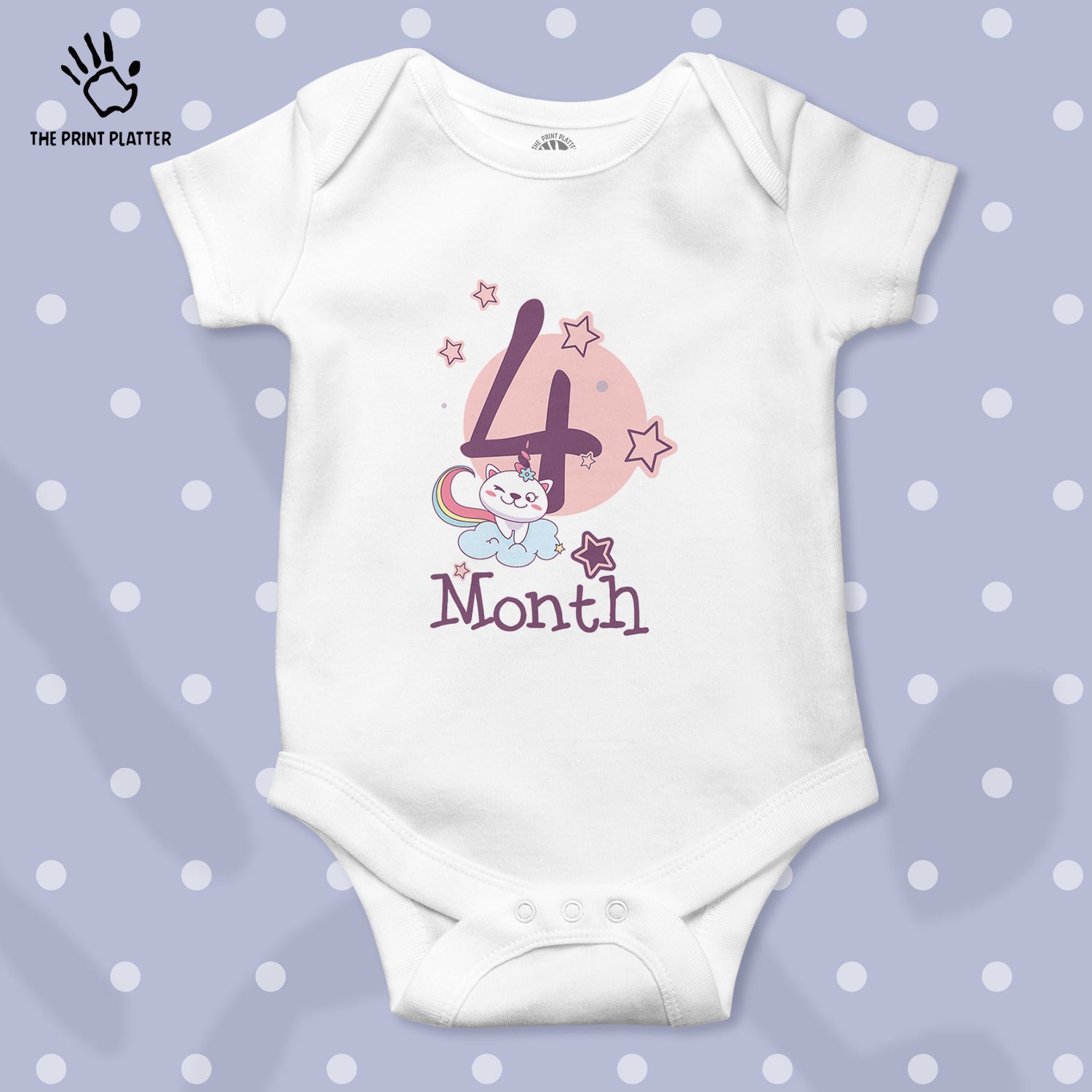 4 Month Unisex Half Sleeve Romper