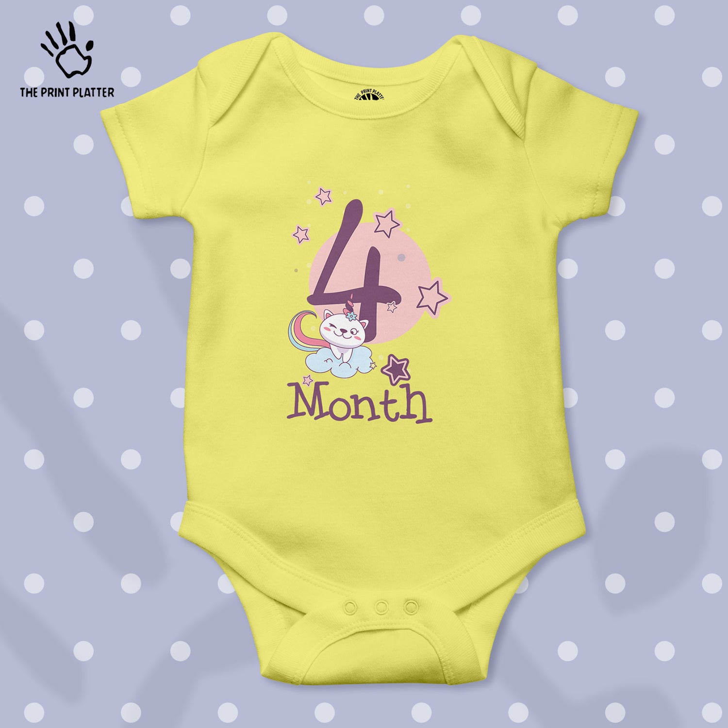 4 Month Unisex Half Sleeve Romper