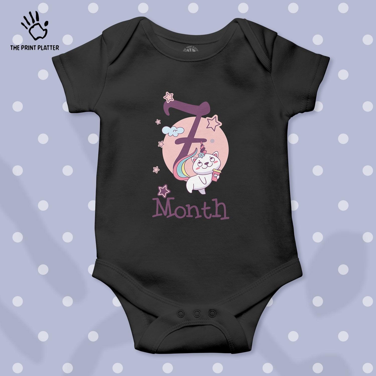 7 Month Unisex Half Sleeve Romper