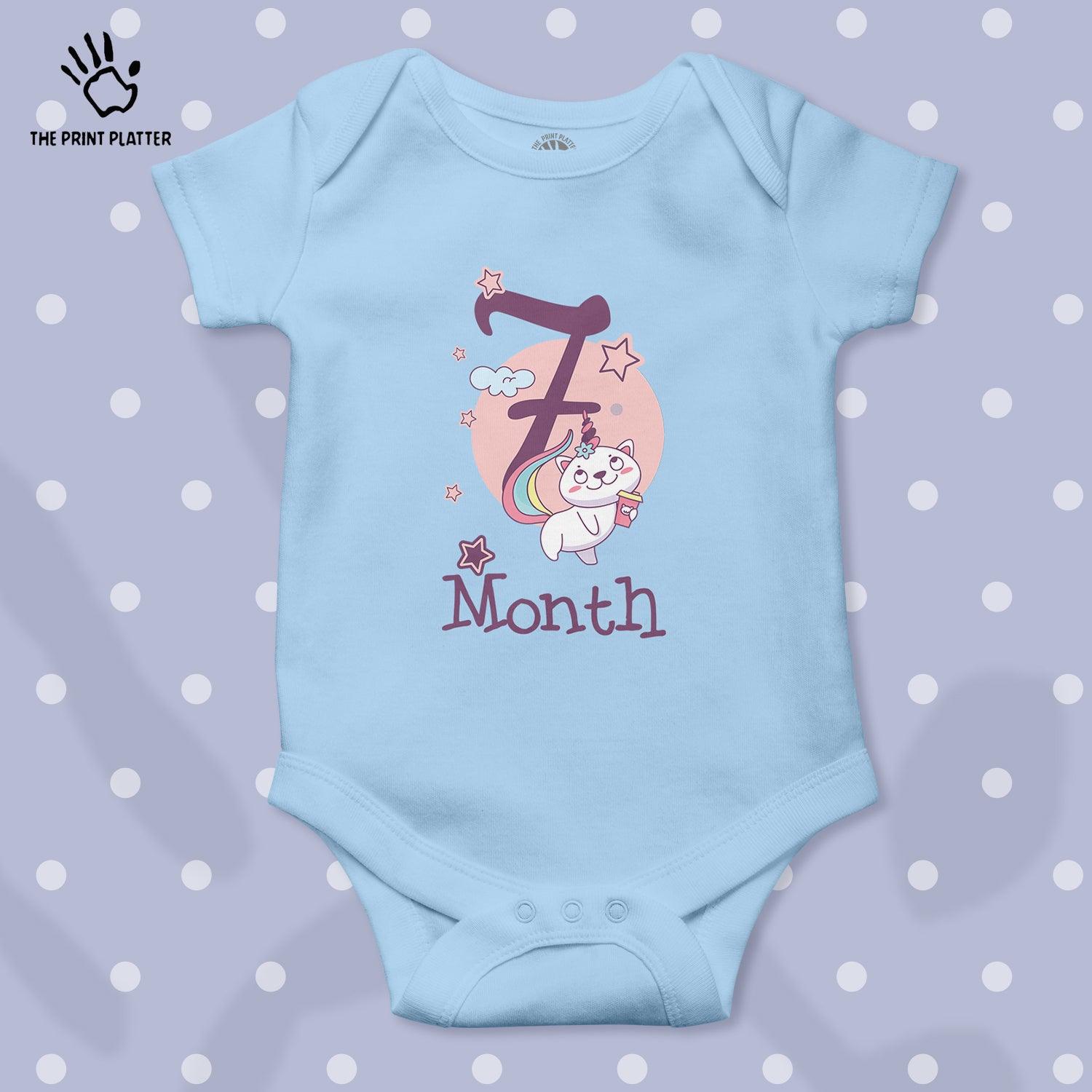 7 Month Unisex Half Sleeve Romper