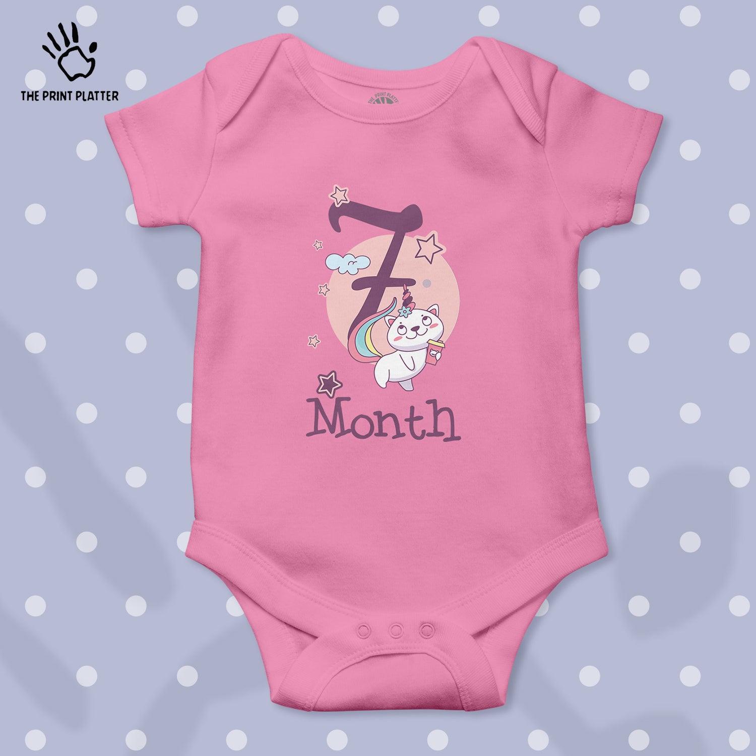 7 Month Unisex Half Sleeve Romper