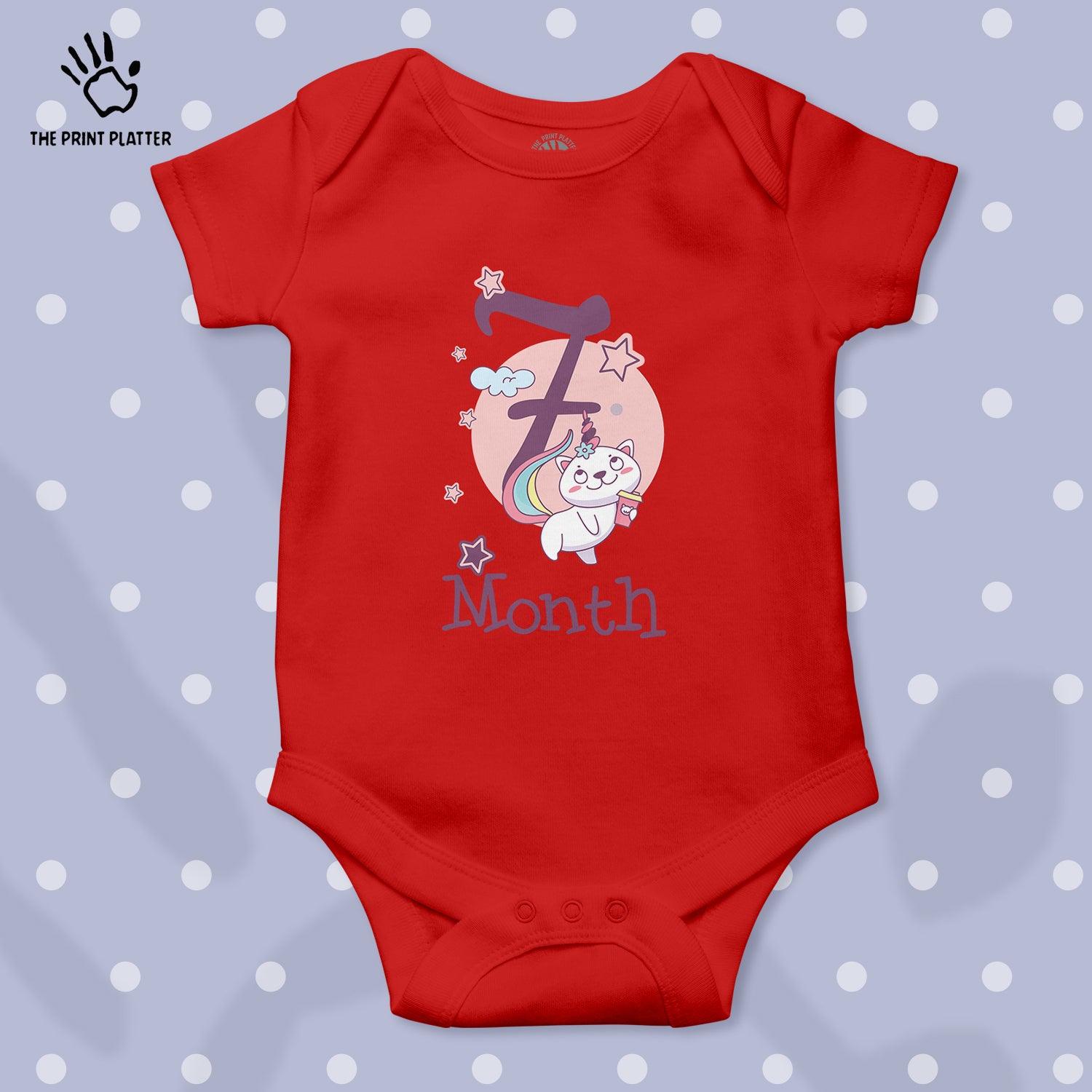 7 Month Unisex Half Sleeve Romper