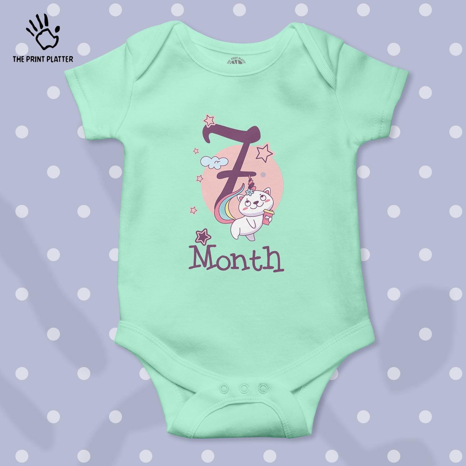 7 Month Unisex Half Sleeve Romper