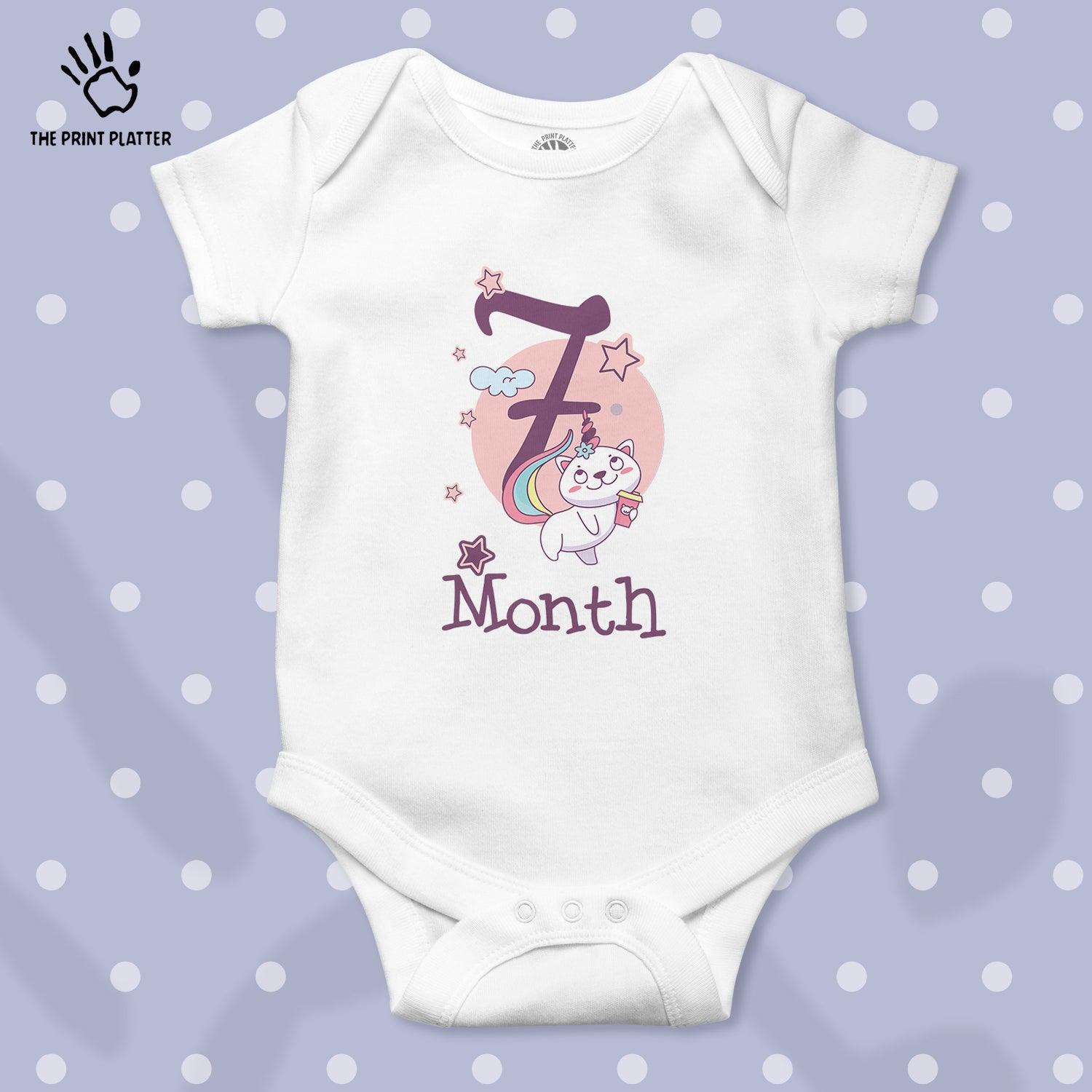 7 Month Unisex Half Sleeve Romper