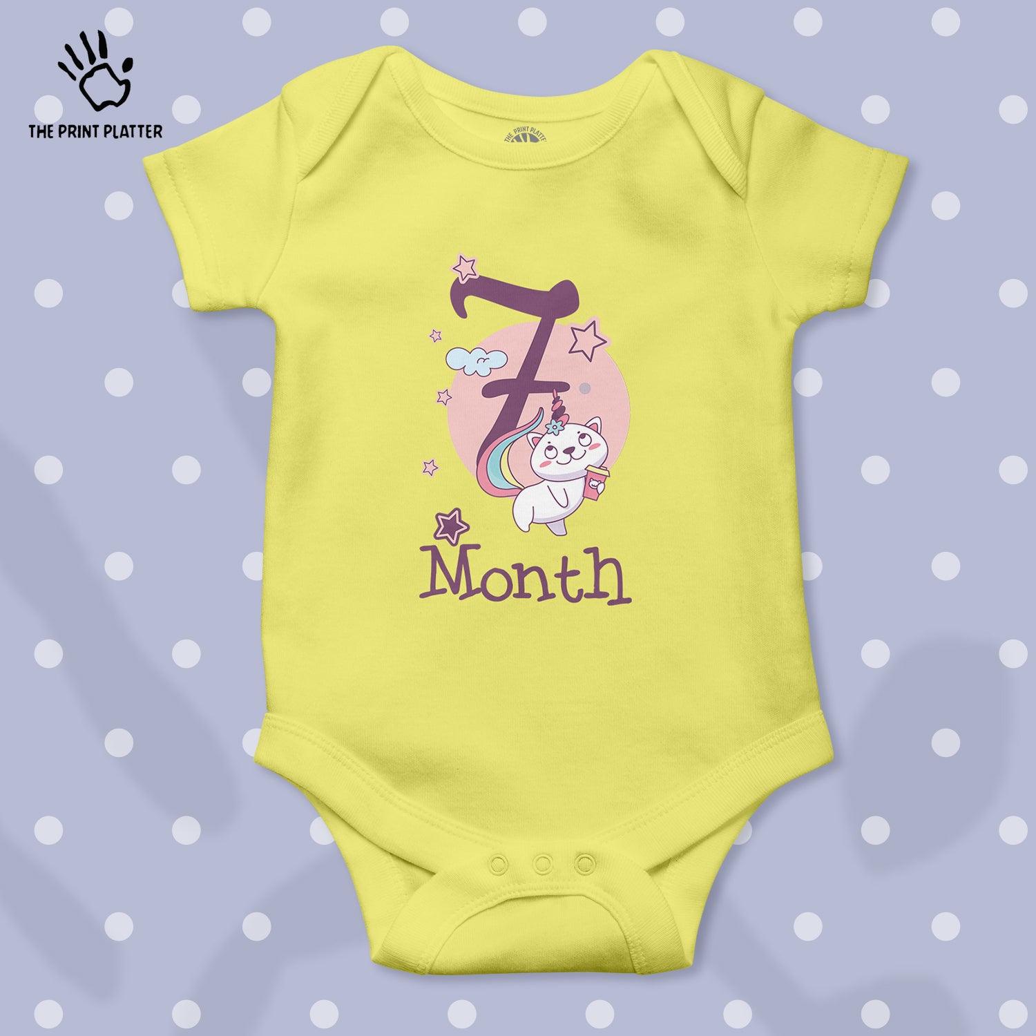 7 Month Unisex Half Sleeve Romper