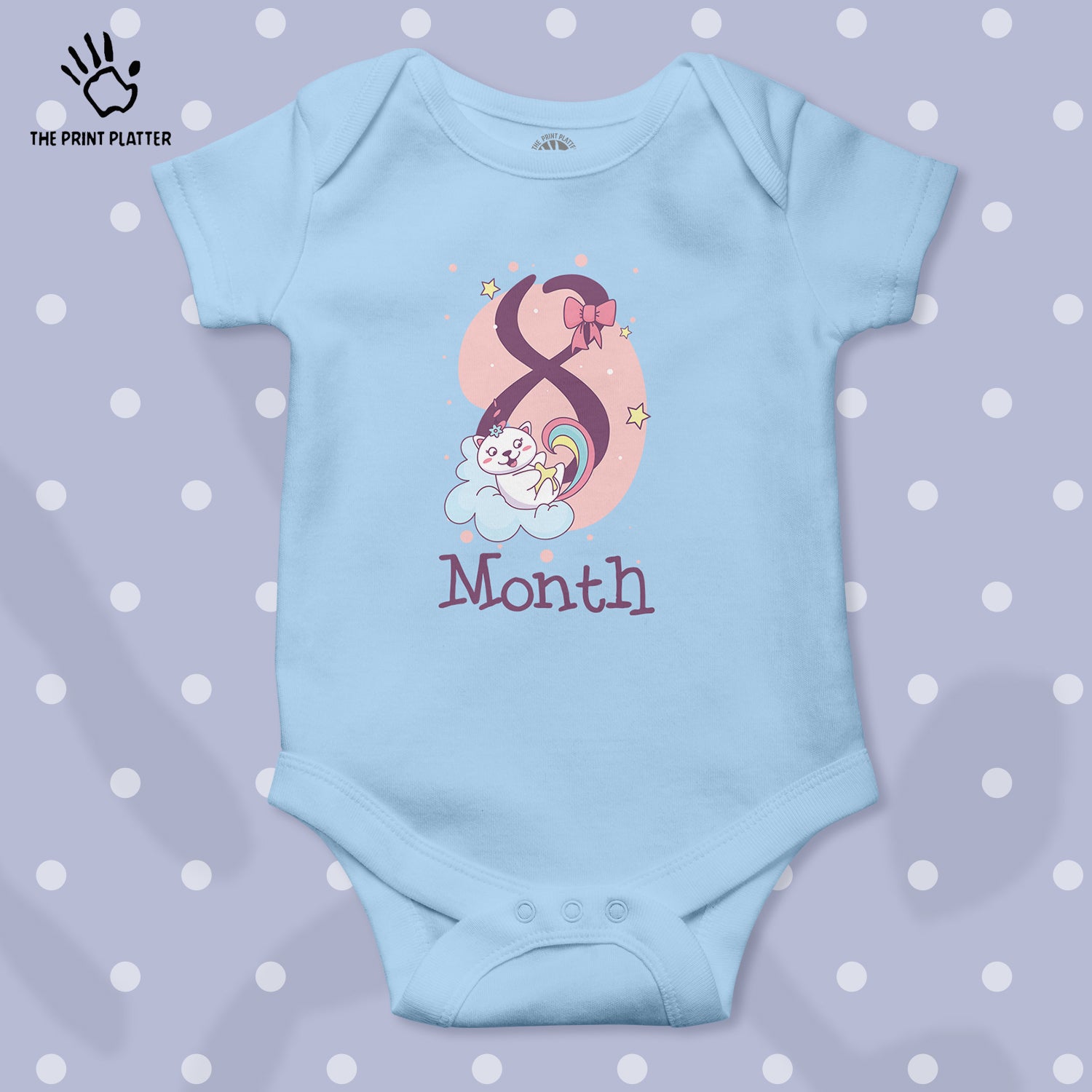 8 Month Unisex Half Sleeve Romper