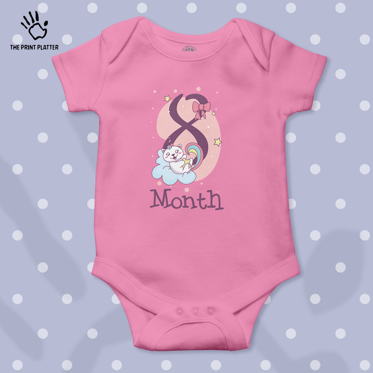 8 Month Unisex Half Sleeve Romper