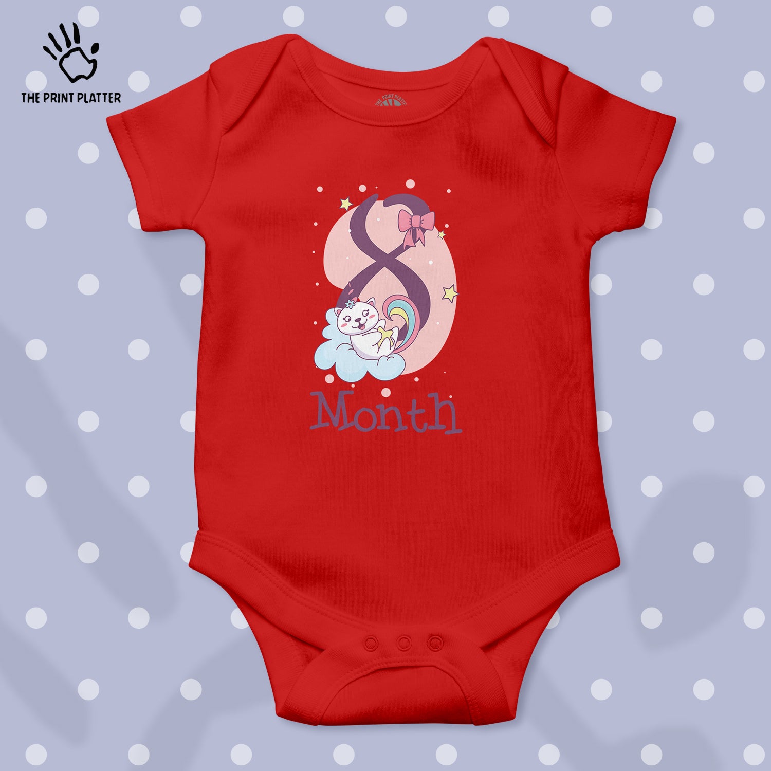 8 Month Unisex Half Sleeve Romper