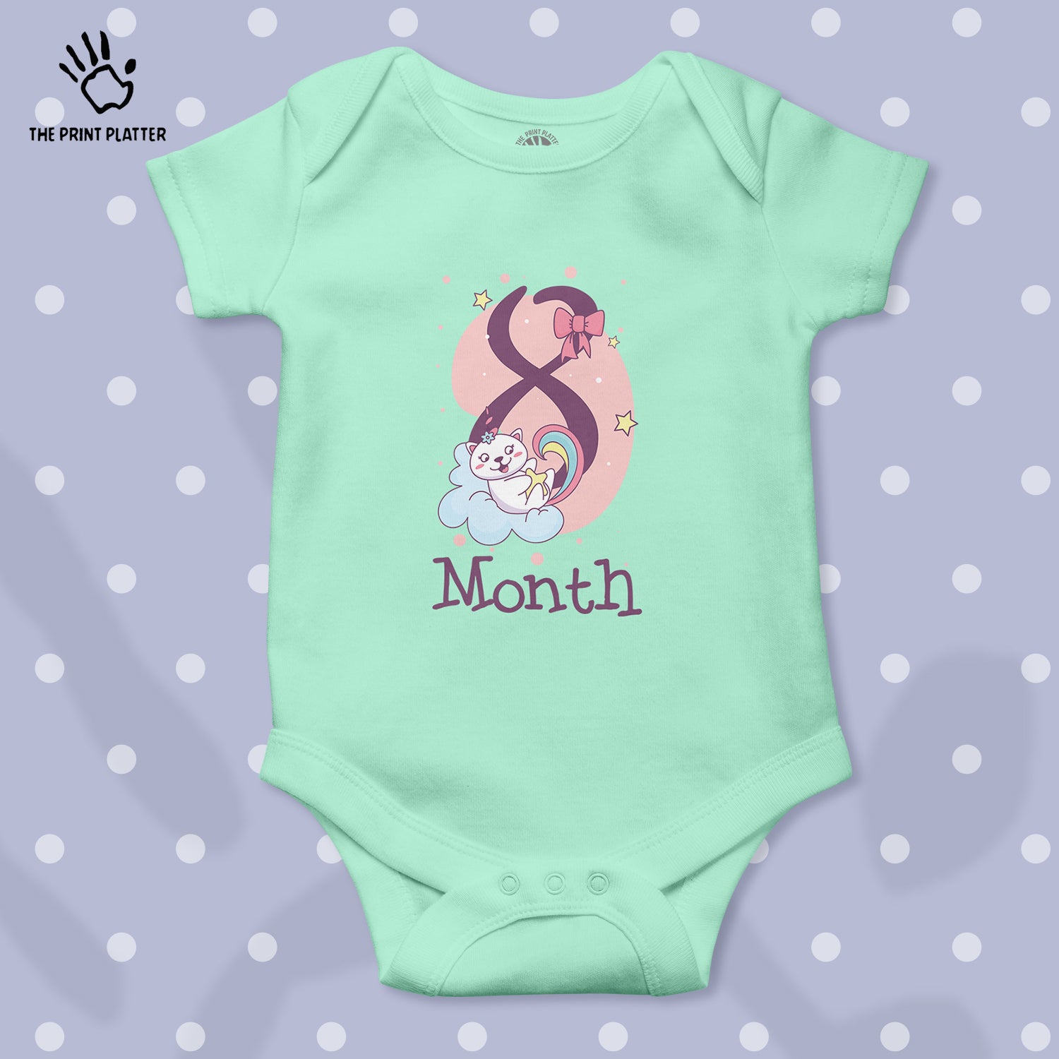 8 Month Unisex Half Sleeve Romper