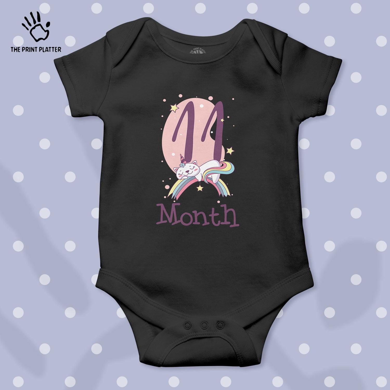 11 Month Unisex Half Sleeve Romper