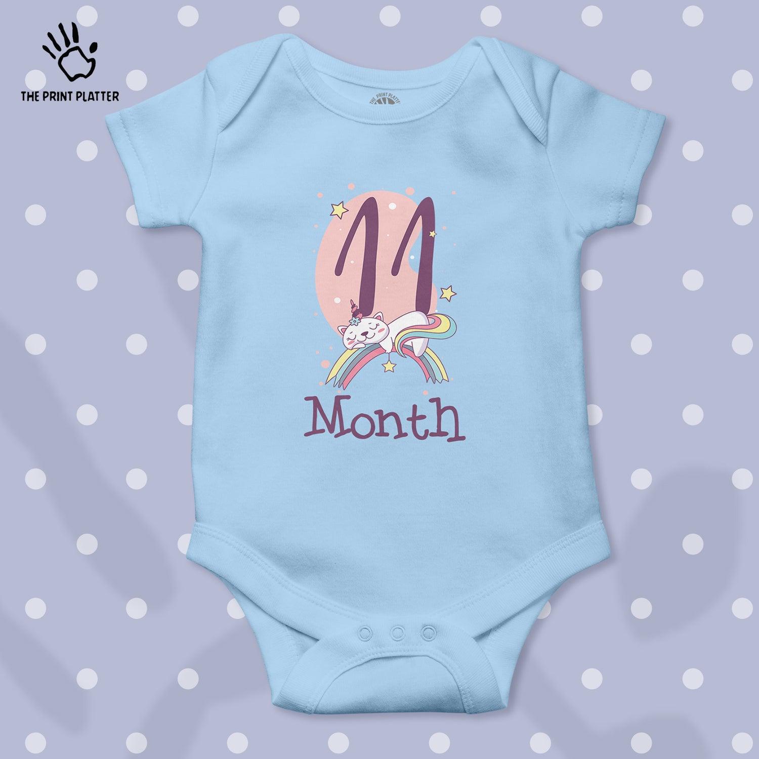 11 Month Unisex Half Sleeve Romper