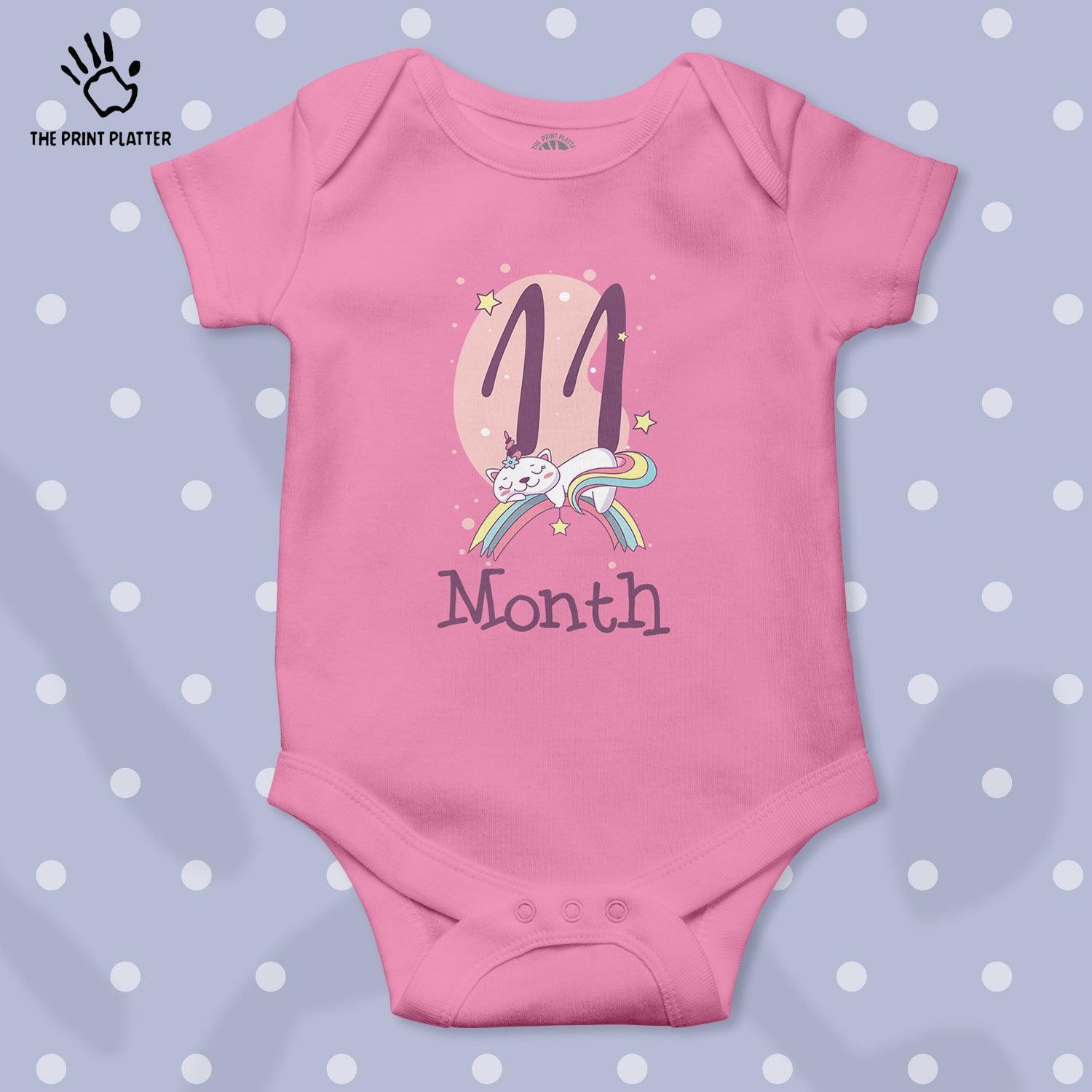 11 Month Unisex Half Sleeve Romper