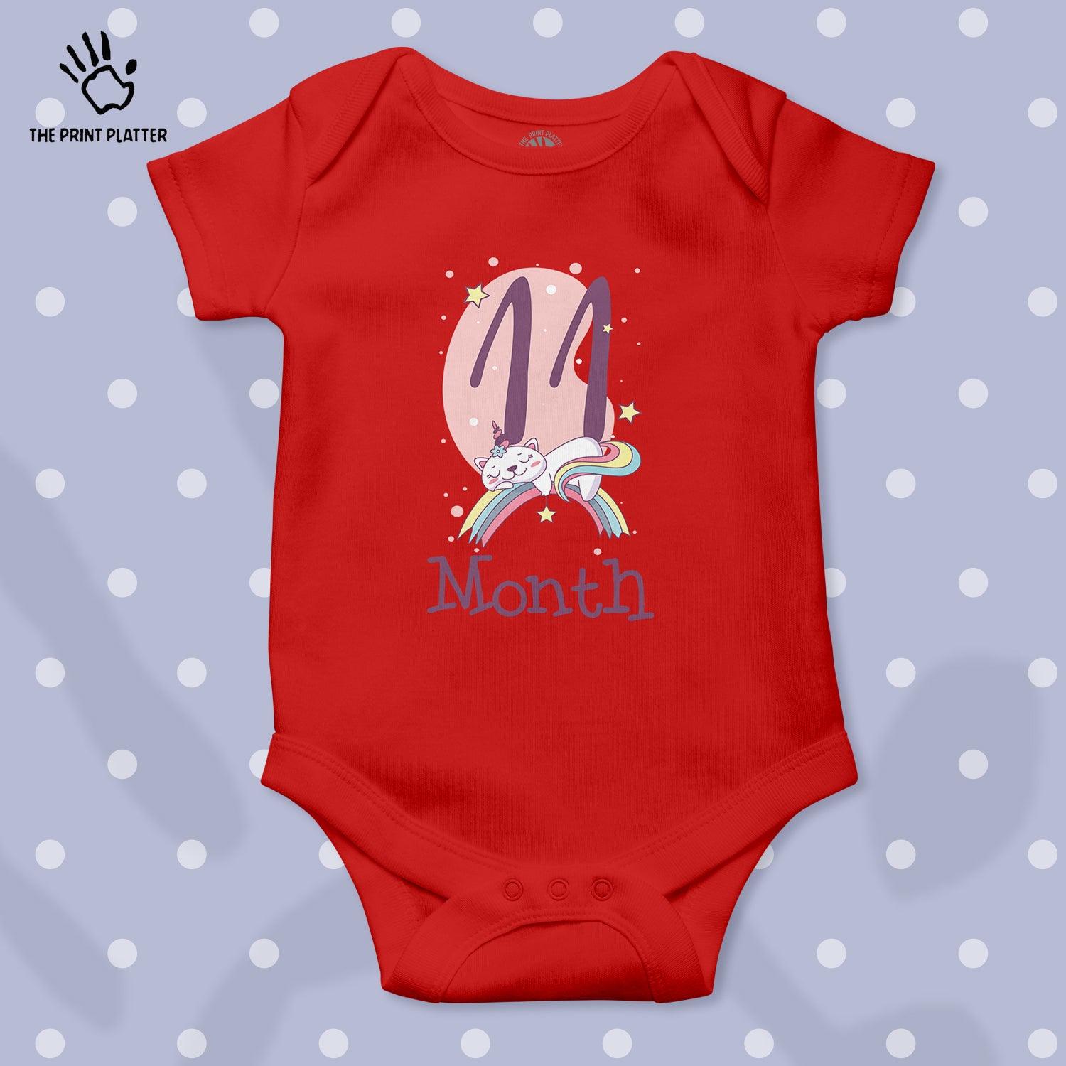 11 Month Unisex Half Sleeve Romper