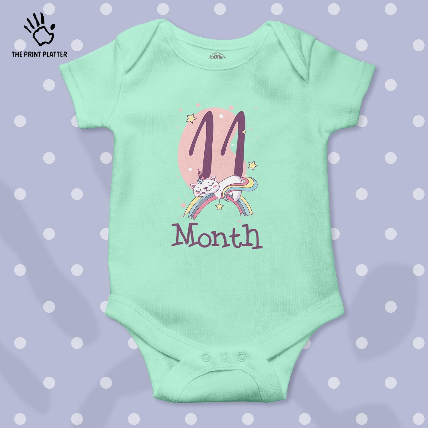 11 Month Unisex Half Sleeve Romper