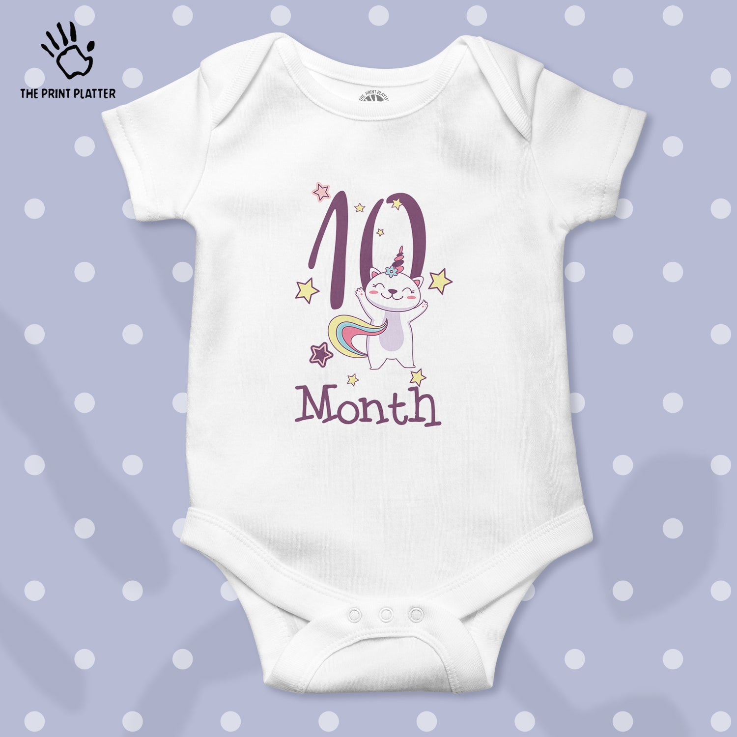 10 Month Unisex Half Sleeve Romper