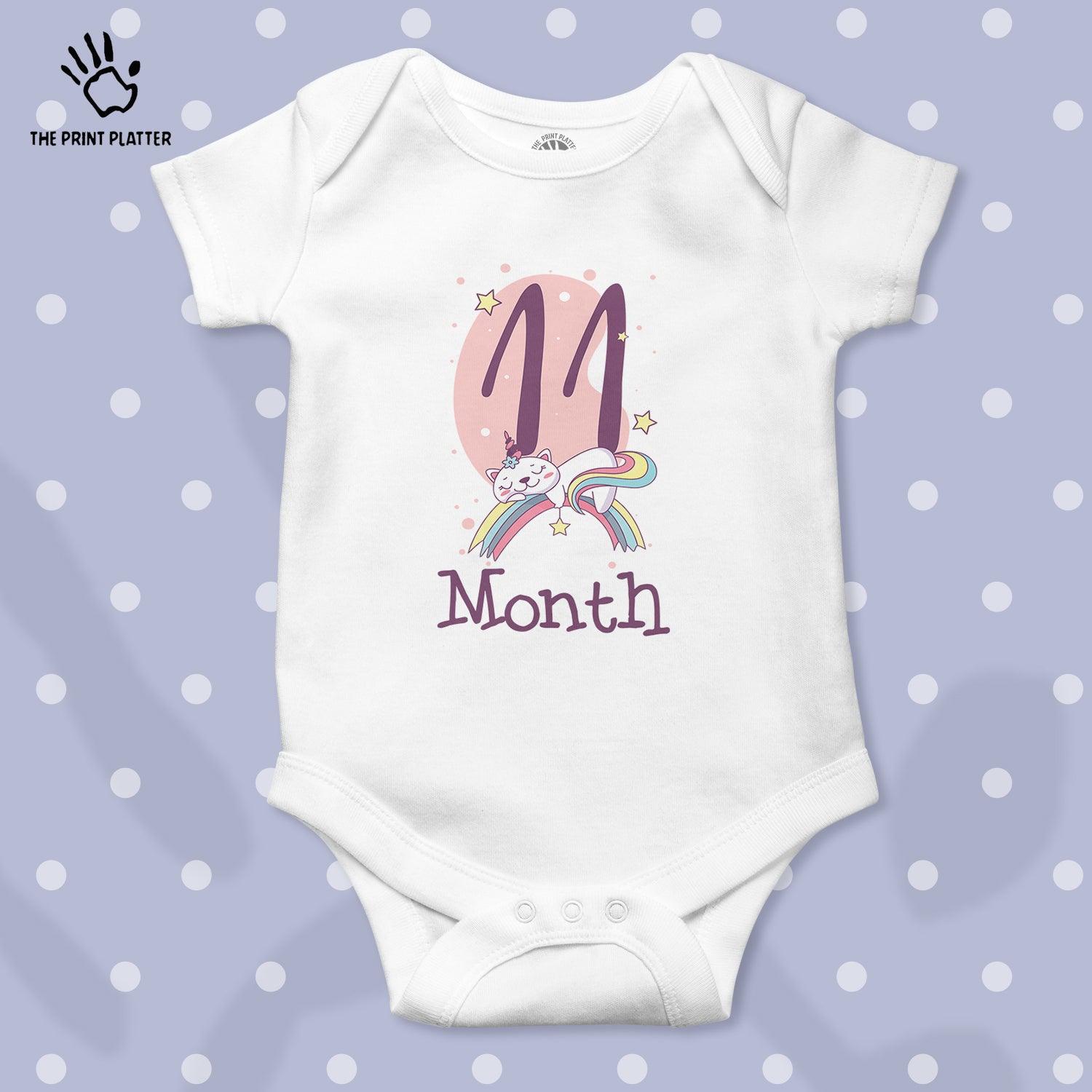 11 Month Unisex Half Sleeve Romper